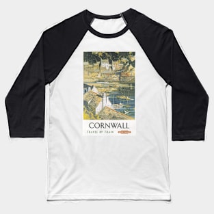 Cornwall - BR, WR - Vintage Railway Travel Poster - 1958 Baseball T-Shirt